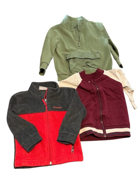 Columbia Other - Toddler Boys Jacket Bundle Size 2T Columbia Fleece Bomber Jacket Pullover Lot o